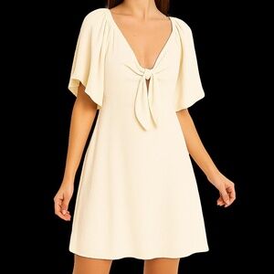 Dokotoo Womens Babydoll Dress Ivory M‎ Cottagecore Prairie Farmhouse Fairy NWT